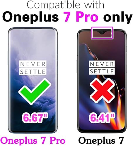 Miniatura 2 de Asuwish Funda para teléfono para OnePlus 7 Pro con protector de pantalla y tarjetero con purpurina brillante para OnePlus7Pro 5G One Plus 1+7 1Plus