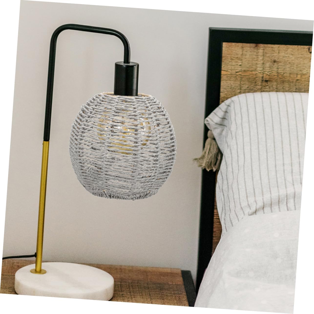 2pcs Imitation Rattan Pendant Lamp Shade Woven Bamboo Light Cover for Home Decor Versatile Ceiling Shade for Farmhouse and Restaurant Ambiance