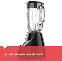 Vista 6 de BLACK+DECKER, licuadora para encimera con jarra de vidrio para 6 tazas, configuración de 10 velocidades, de color negro, BL2010BG