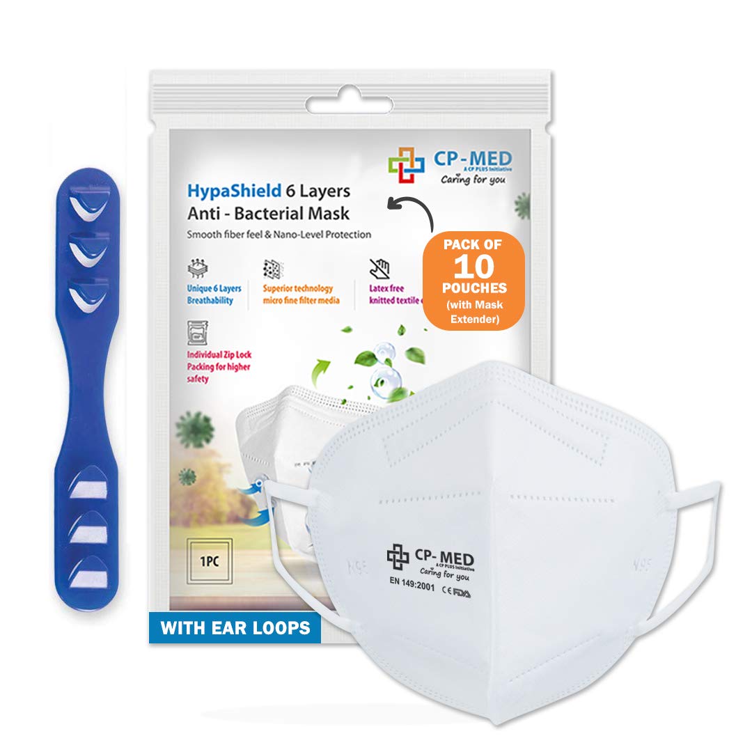 CP-MED™ by CP Plus Ear Loop Style (Pack of 10) N95 HypaShield 6 Layered Anti Bacterial Face Mask (B08FZR3T54) Amazon Price History, Amazon Price Tracker