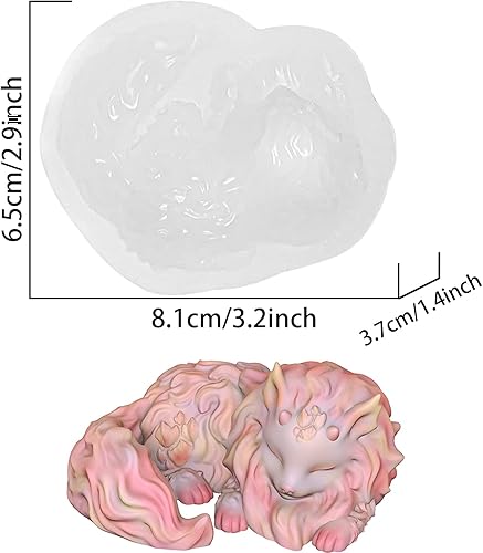 Miniatura 2 de Molde de silicona lindo gatito con cuernos de dragón que decora el molde de silicona de resina epoxi de arcilla polimérica