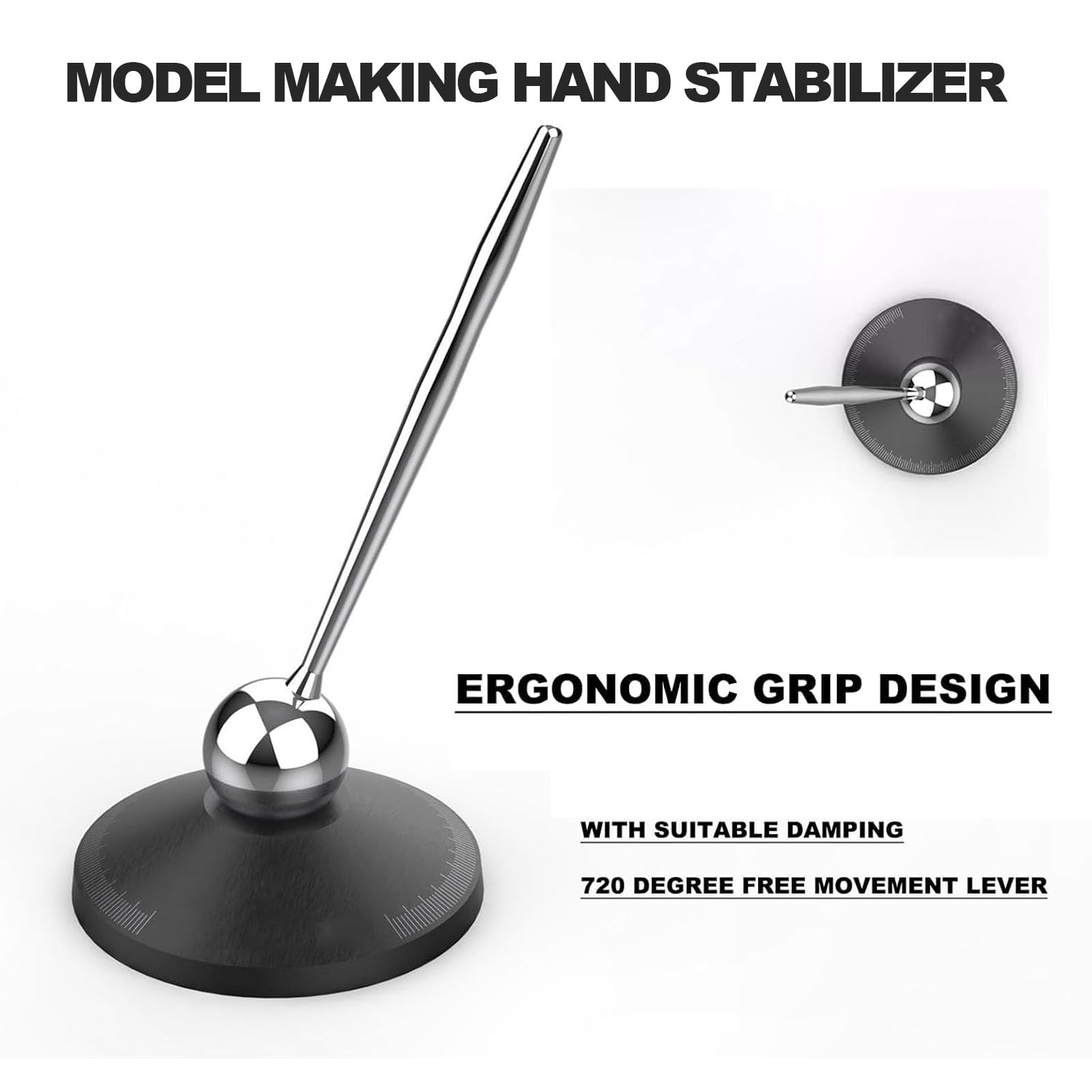 Stabilizator ręczny do modelarstwa, ergonomiczny uchwyt obrotowy o 360°, redukujący drżenie rąk, do precyzyjnego rzeźbienia i projektów DIY.