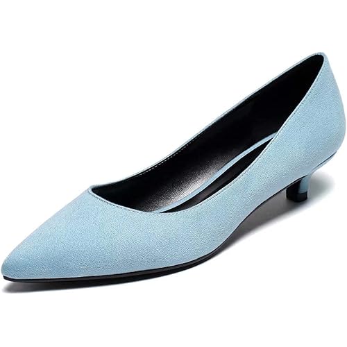 Eldof Women's Low Heel Pumps Pointed Toe Kitten Heels 1.4 Inches