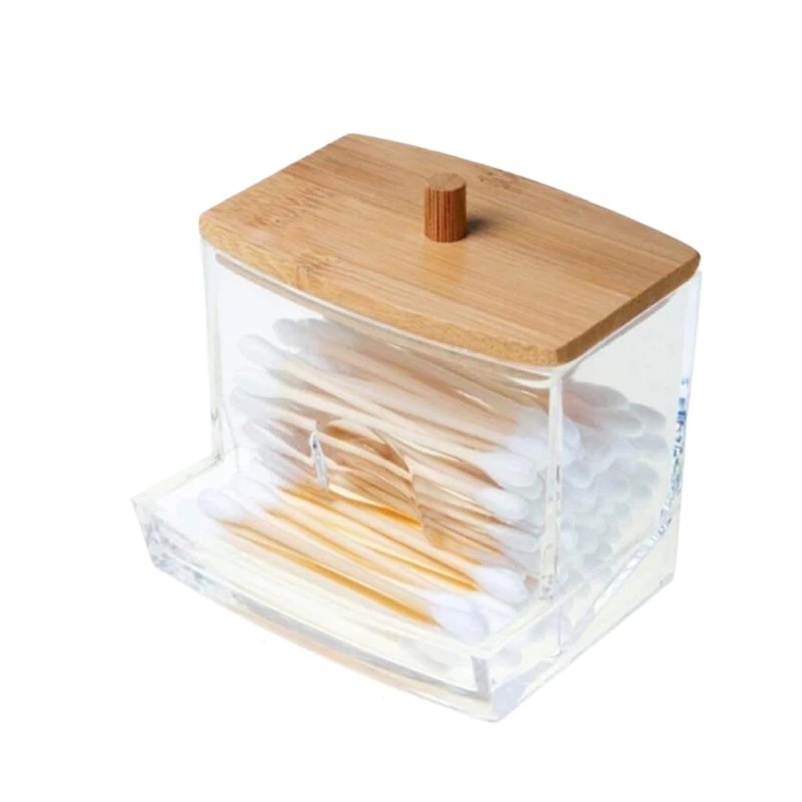 AHUFGN Cotton Pad Holder Storage Box Bathroom Jar Makeup Organizer Cotton Round Pad Holder Swab Qtip Dispenser With Lid(Color 07)