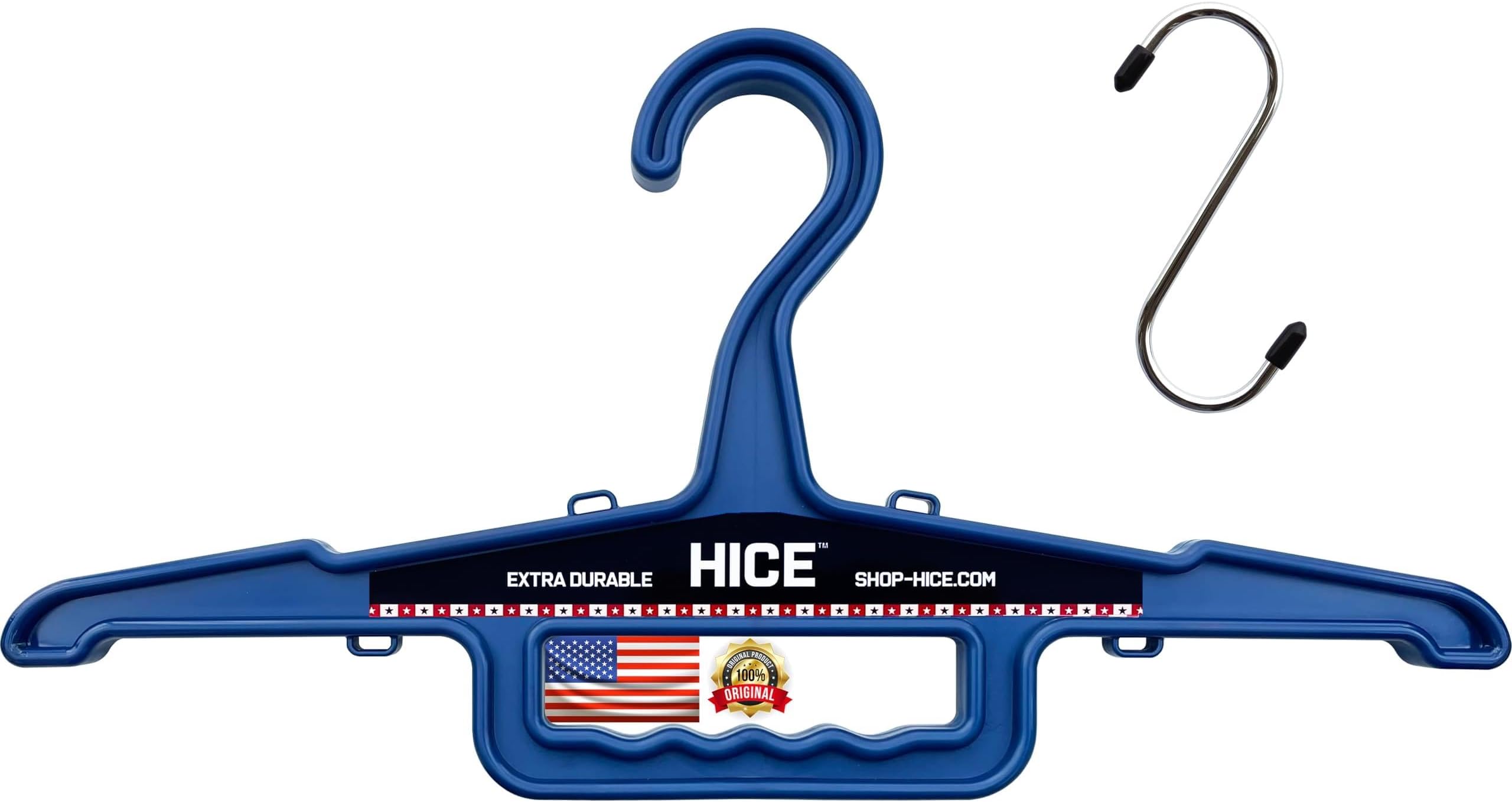 HICE Heavy Duty Clothes Hanger | 150 lb Weight Capacity | High-Impact Resin for Tactical Gear, Plate Carriers, Bulletproof Vests, Scuba BCDs, Coats, Uniforms, Clothing | Durable Design (Navy Blue)