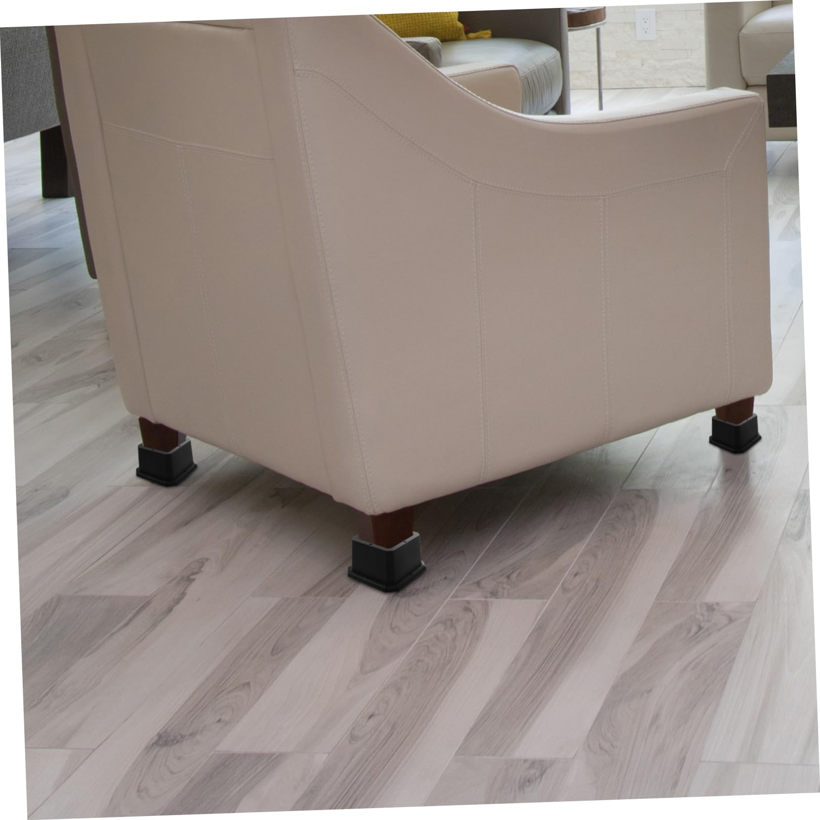 Elevadores de Muebles Negros 4 Piezas de Goma para Patas | Cabinet y Patas de Mueble, Elevación Estable, Protege el Suelo y Ayuda a Ganar Espacio Conjunto