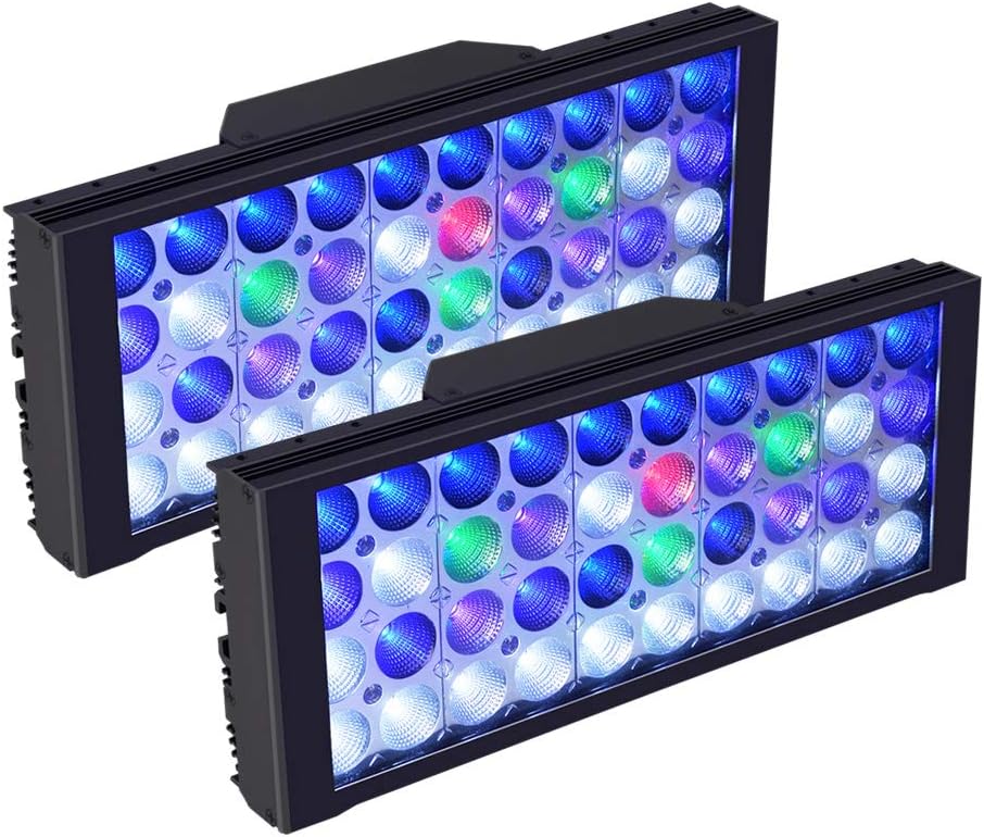 PopBloom DSunY 120W-480W Smart Marine Light for 24”-72” Aquarium Tank, New LED Layout, Black Color, Coral Reef Saltwater Lamp Programmable Timer
