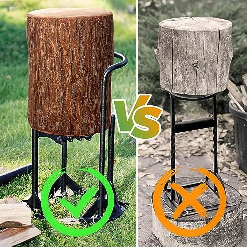 12” x17 Kindling Splitter for Wood, XL Log Splitter with 5LB Sledge Hammer Cast Steel Firewood Cracker Heavy Duty Wedge, Manual Splitting Tool for Home (XL)