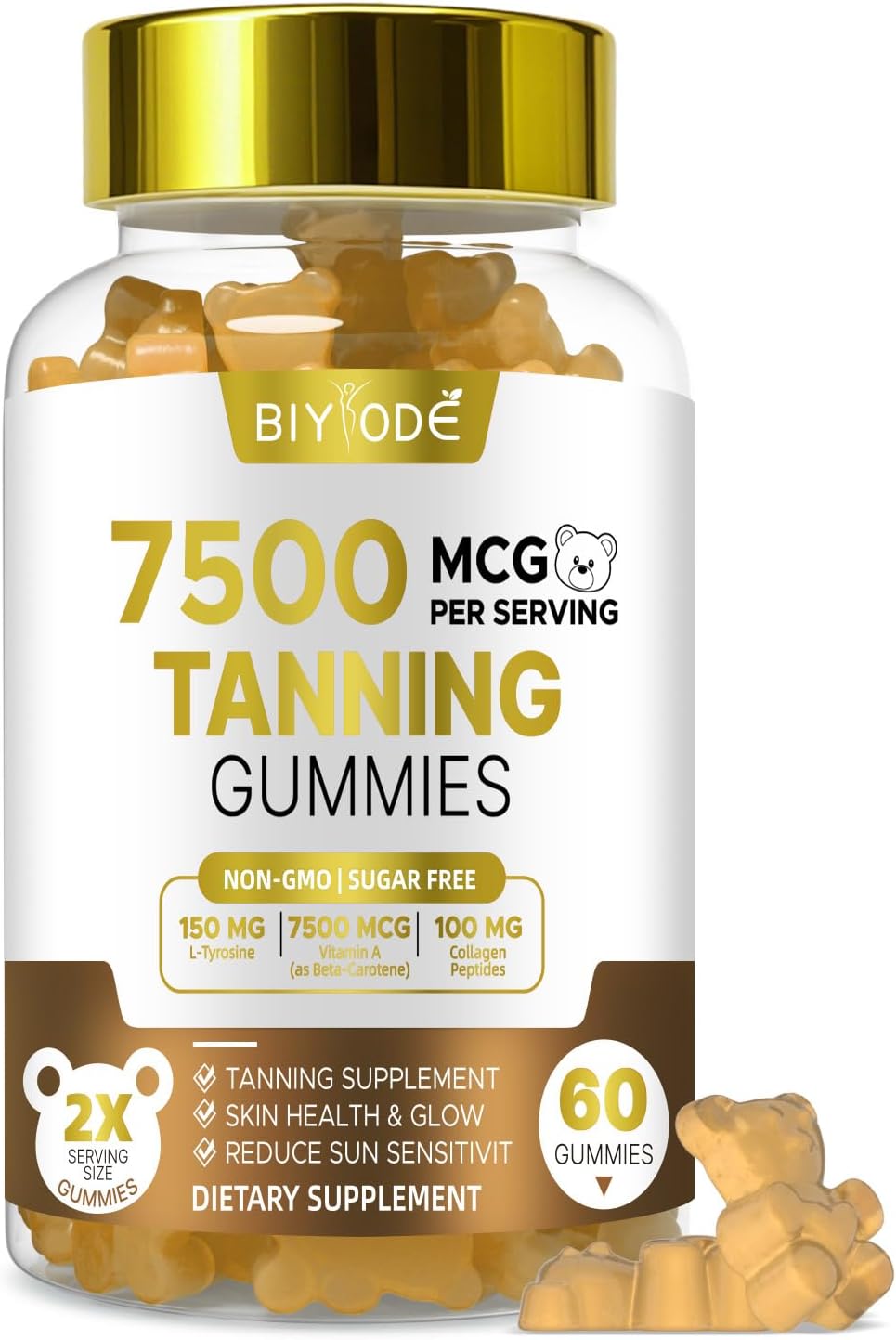 Tanning Gummies Supplement for Women: Sun Kissed Glow Gummies with Astaxanthin Lycopene Vegan Tan Support Supplement for Adults Non GMO Gluten Free 60 Count (30-Day Supply)