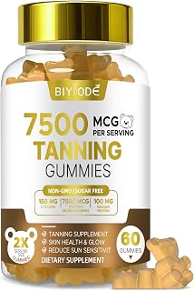 Tanning Gummies Supplement for Women: Sun Kissed Glow Gummies with Astaxanthin Lycopene Vegan Tan Support Supplement for Adults Non GMO Gluten Free 60 Count (30-Day Supply)