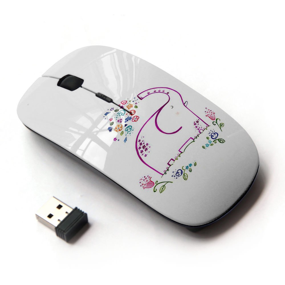 [ Optical 2.4G Wireless Mouse ] [ Minimalist Elephant White Happy ]-picture-31