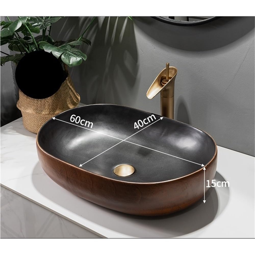 Lavello Bagno Lavandino da bagno in ceramica in stile retrò, adatto for uso interno ed esterno