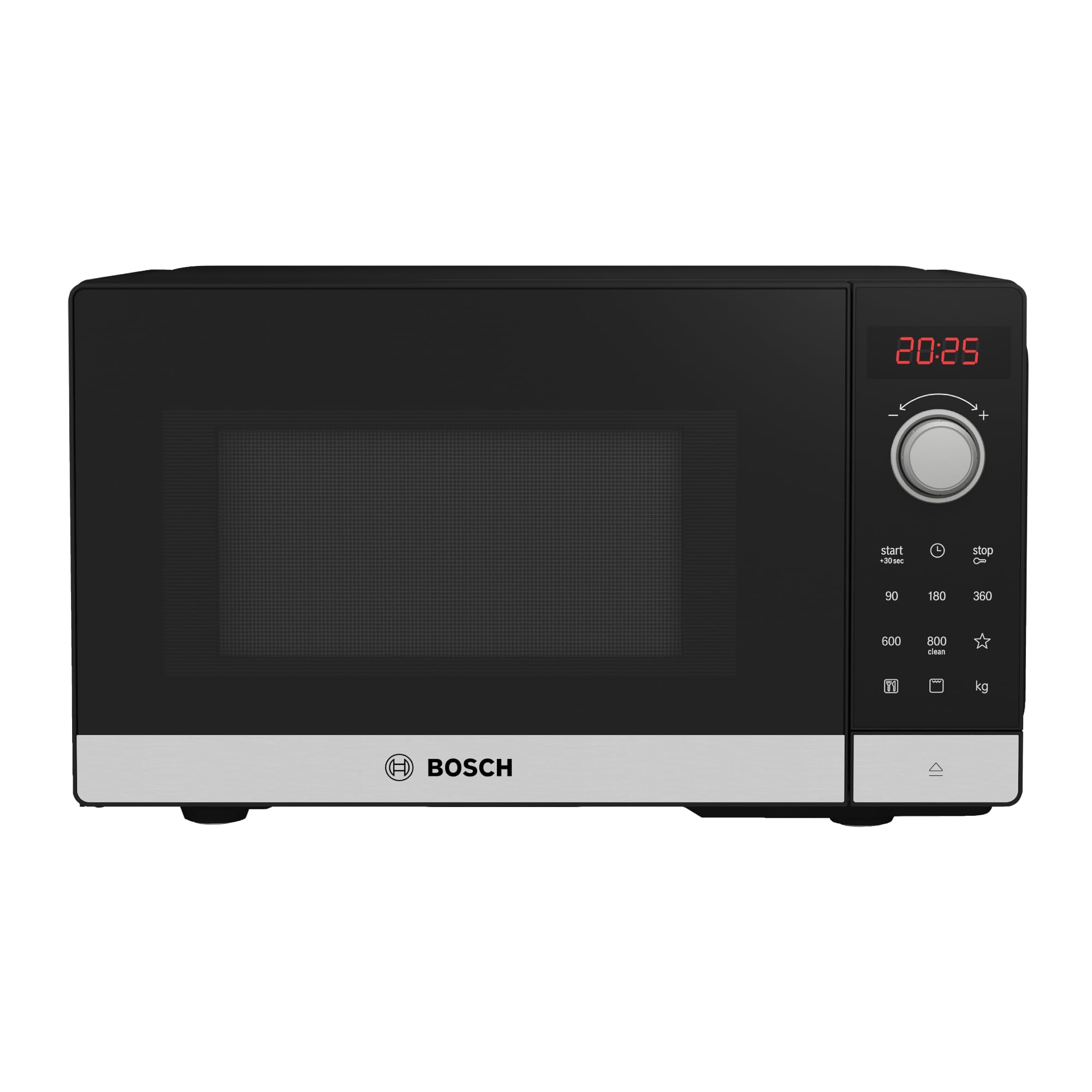 Bosch Negro/Roja - Microondas Libre Instalación, Serie 2, 8 Programas Automáticos, Acero Inoxidable, Fel023ms2