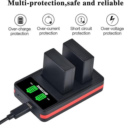 Miniatura 4 de Batmax 2 baterías DMW-BLG10 de 1200 mAh y cargador USB LCD compatible con Panasonic DMW-BLG10E; Lumix DMC-ZS60, DMC-ZS100, DMC-GX7, DMC-LX100 GF3