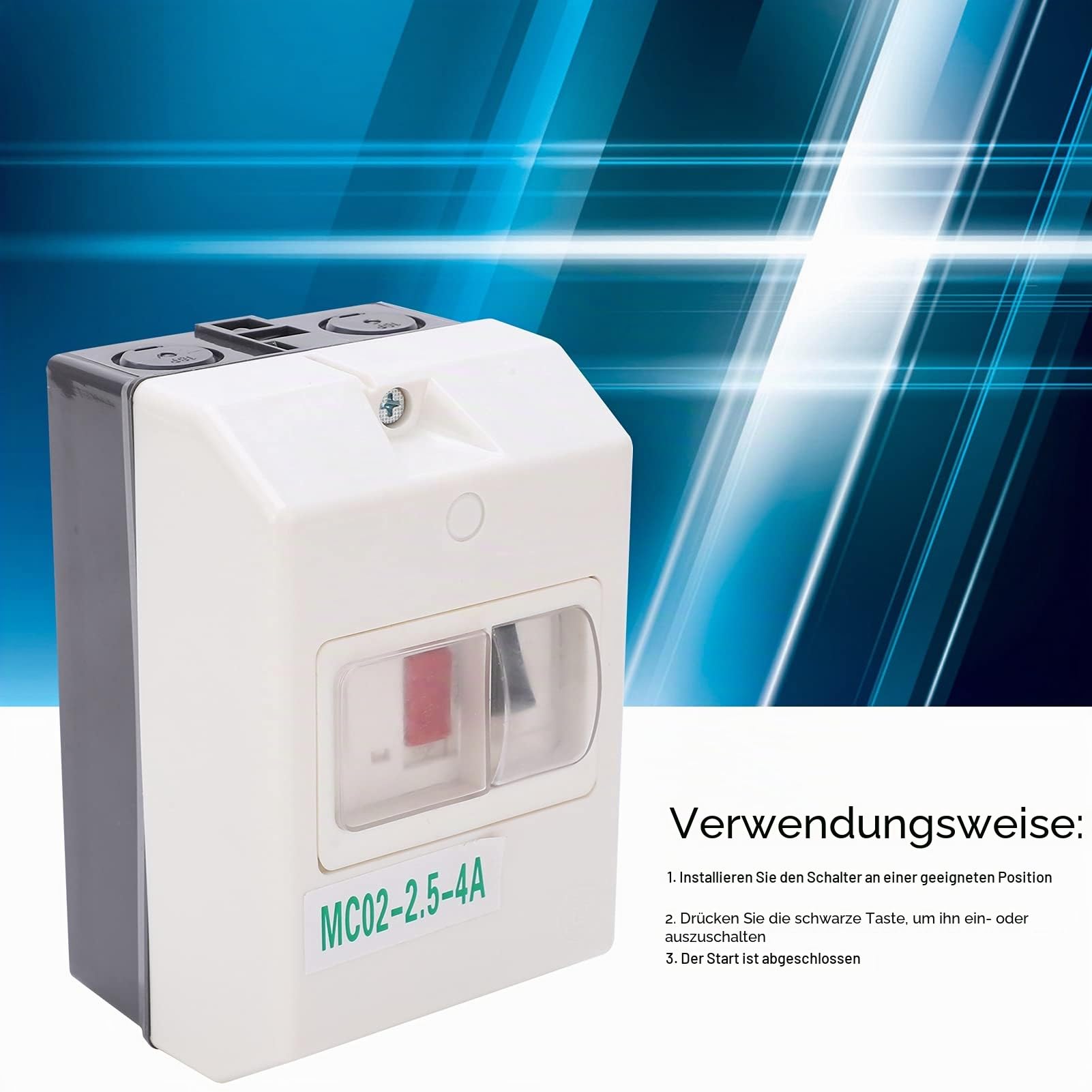Motorschutzschalter, MC02-2,5-4A 50/60Hz Motorschutzschalter IP55 Wasserdichter Leistungsschalter Isolator Elektronische Komponenten für Elektromotor 220V/380V
