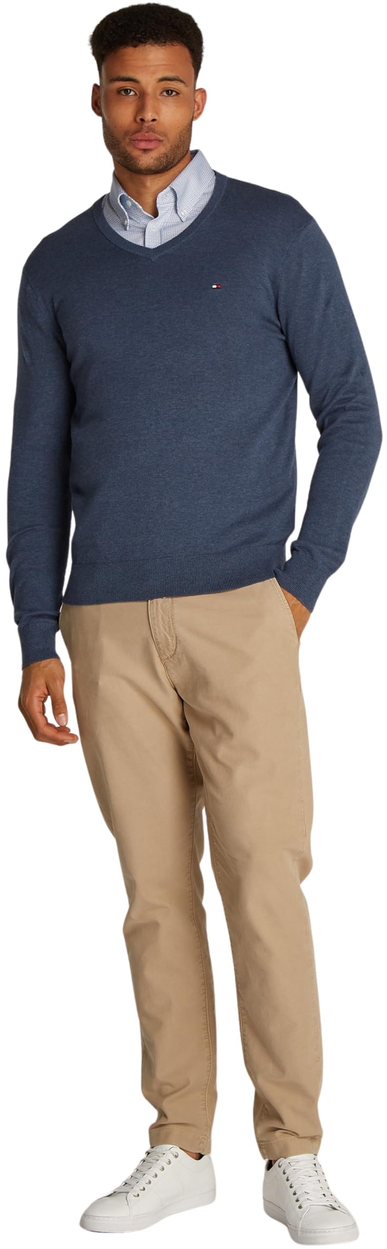 Tommy Hilfiger Uomo Pullover Essential Cotton Scollo a V