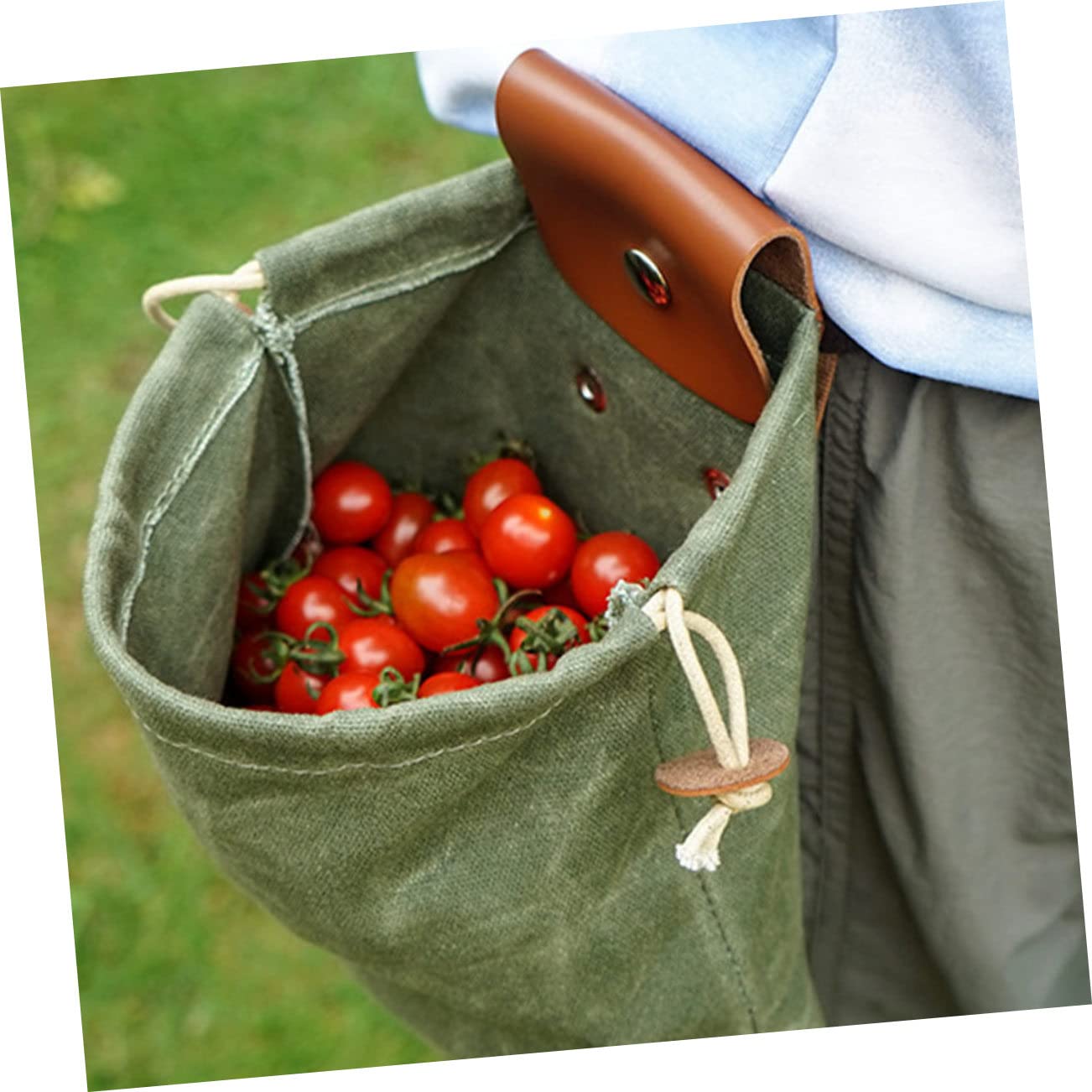 BESPORTBLE 2piezas Bolsa De Herramientas De Cintura De Lona Bolsa De Recolección para Camping y Jardinería Organizador De Herramientas Portátil Cuerda
