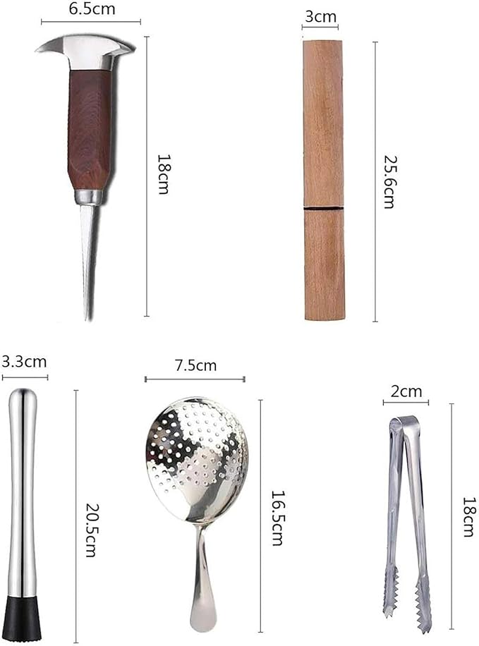 Set de Bar Cocktail 15 Piezas, Coctelera Boston Acero Inoxidable miniatura 2