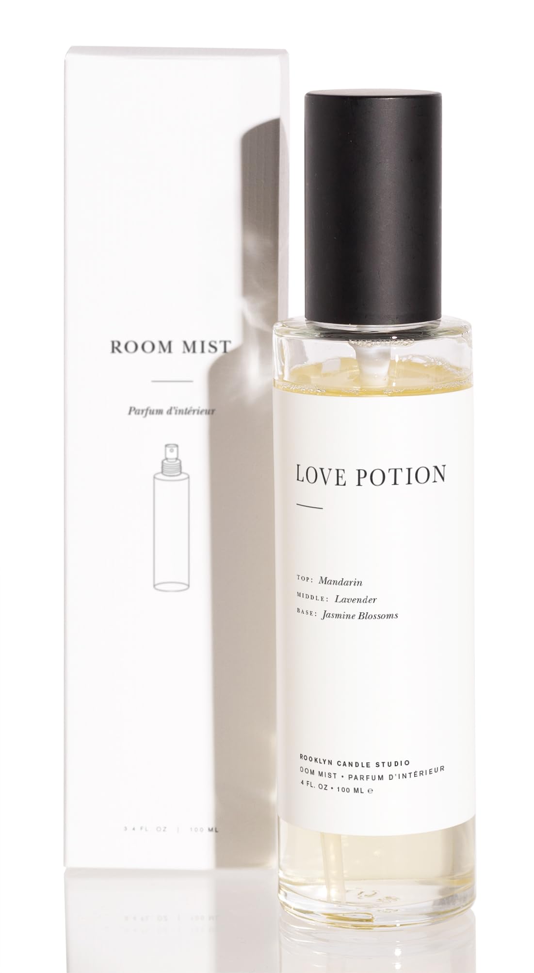 Brooklyn Candle Studio Love Potion Room Mist - Long Lasting Fragrance Spray for Body & Linens, Jasmine, Lavender & Mandarin, Air Freshener for Bathroom & Bedroom, Clean Ingredients