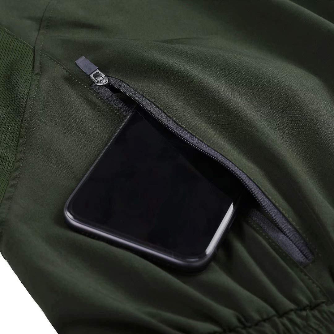 HMIYA Pantaloncini Running Uomo Leggero Sportivi Shorts Asciugatura Veloce Palestra Corsa Calzoncini con Tasca con Cerniera