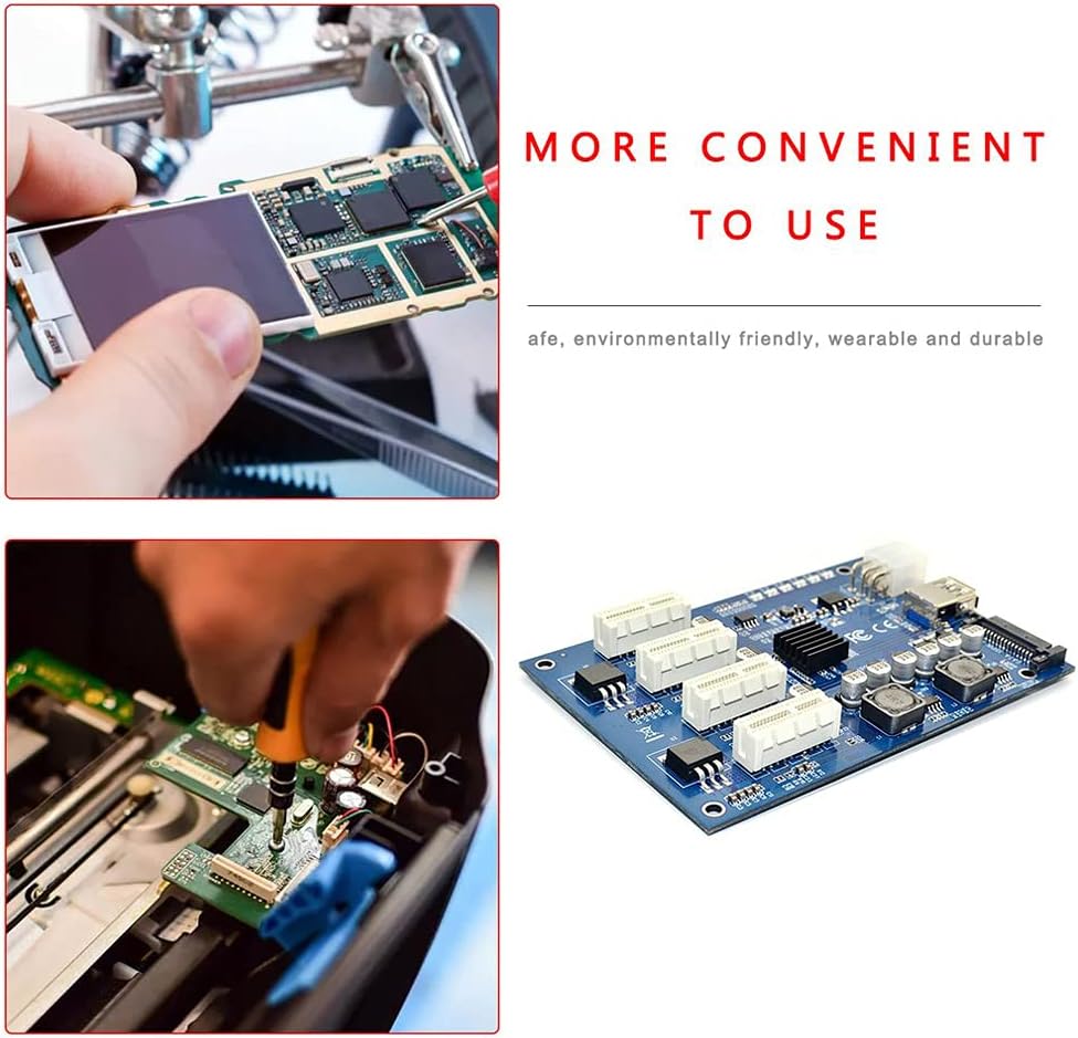 PCI-E X1 to 4PCI-E X16 Expansion Kit 1 to 4 Port PCI Express Switch Multiplier Hub 6Pin Sata USB Riser Card for BTC Miner-GOLDEN BLUE