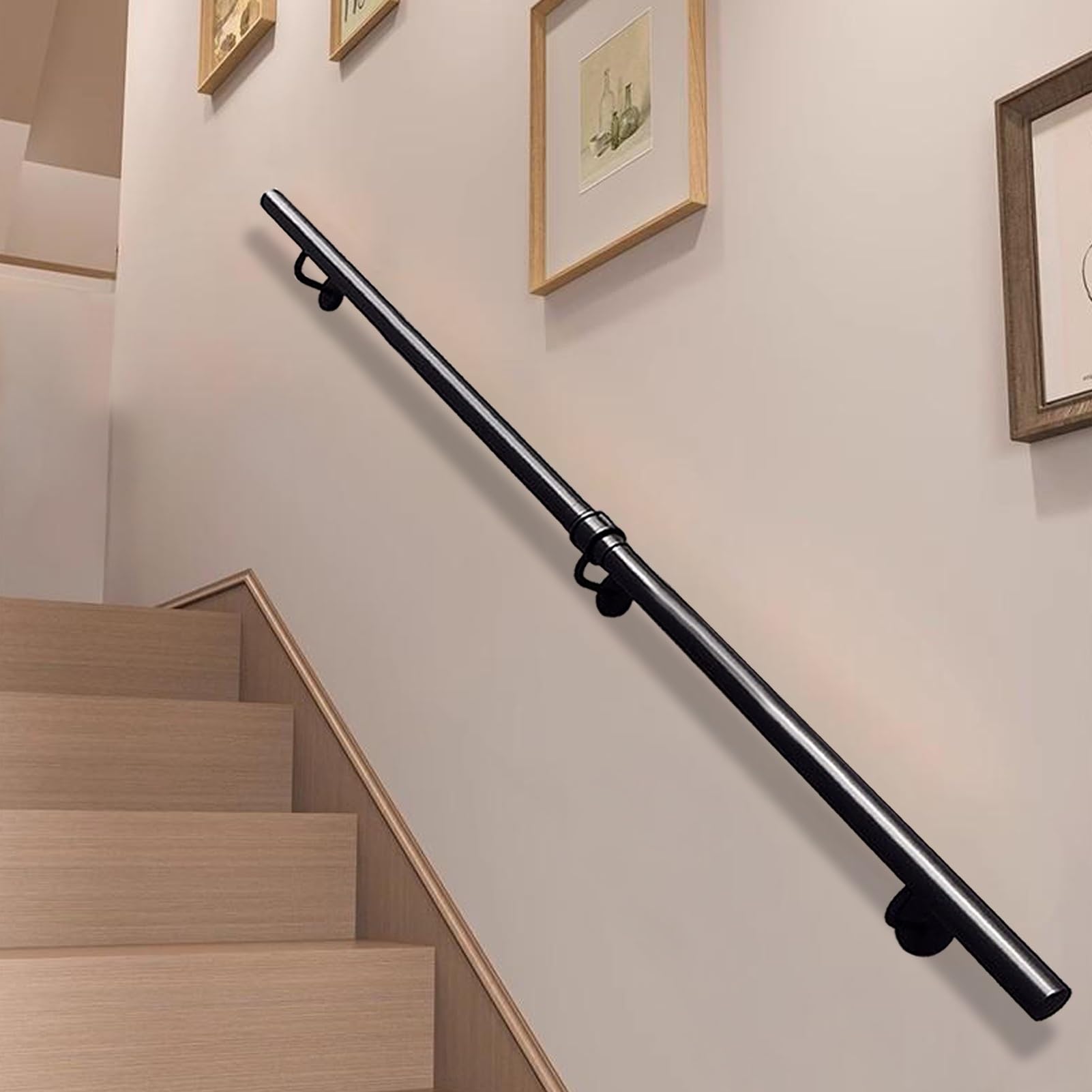 Rampe d'escalier en métal noir 600cm industrielle en fer