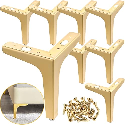 Juego de 8 patas de metal para muebles de 6 pulgadas, patas doradas para muebles, patas de sofá de 6 pulgadas, patas de muebles modernas para sofá,