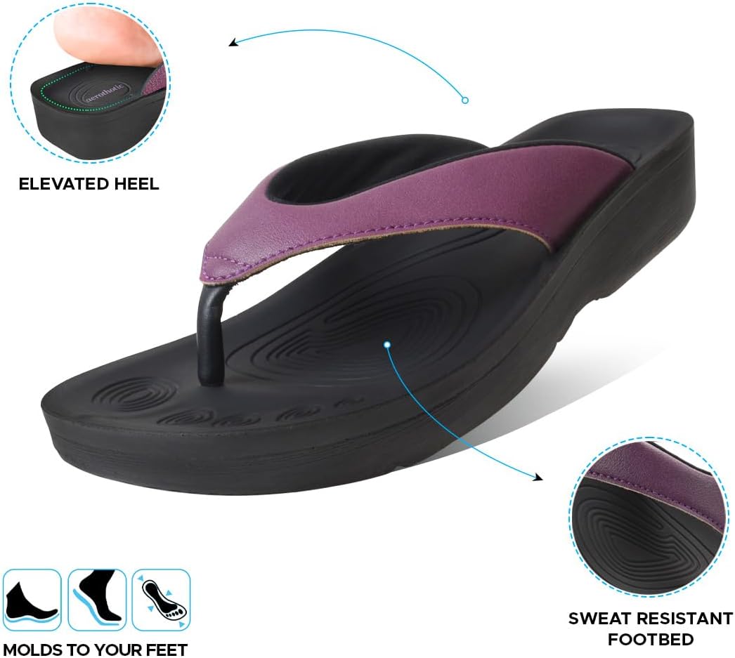 AEROTHOTIC Flip Flops for Women with Arch Support Plantar Fasciitis Orthopedic Cushioned Footbed Comfortable Non-Slip Sole with Padded Straps Dressy Casual Recovery Women Sandals - Image 4