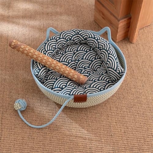 Cama de gato de cuerda de algodón tejida a mano tipo nido 3