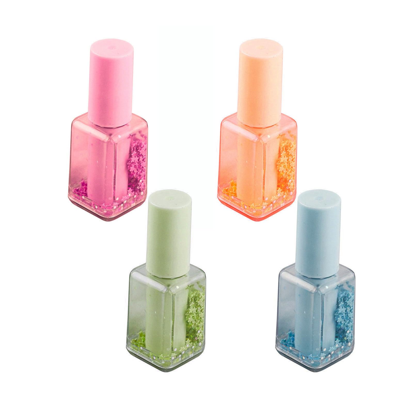 4 Pcs Nails Polish Shape Highlighter Pen Drawing Pen Highlighter Markers Highlighters Set Stationery Supplies for School
