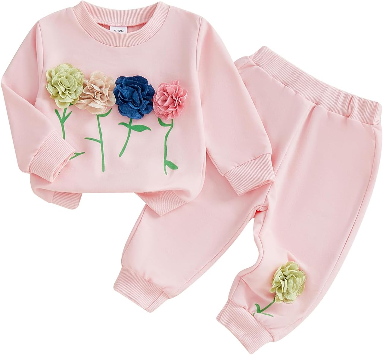FYBITBO Toddler Girl Clothes Baby Floral Long Sleeve Shirt Crewneck Sweatshirt Top and Casual Fall Winter Spring Outfit