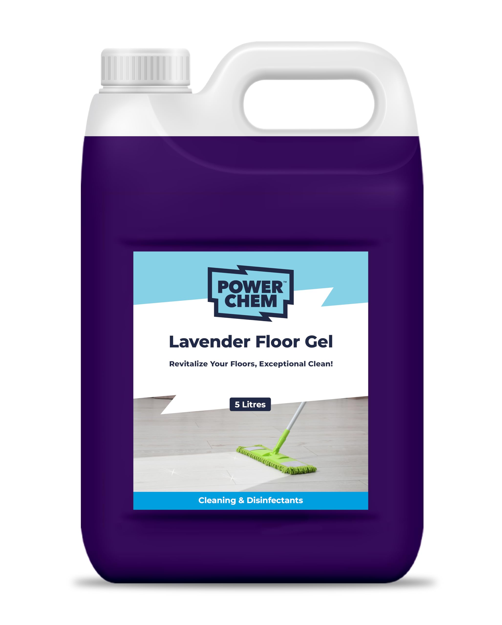 Clean Buff Shine - Detergente concentrato per pavimenti in gel, per superfici dure industriali e commerciali, funziona su marmo, piastrelle di ceramica, resina, PVC, gomma termoplastica (5 l, lavanda)