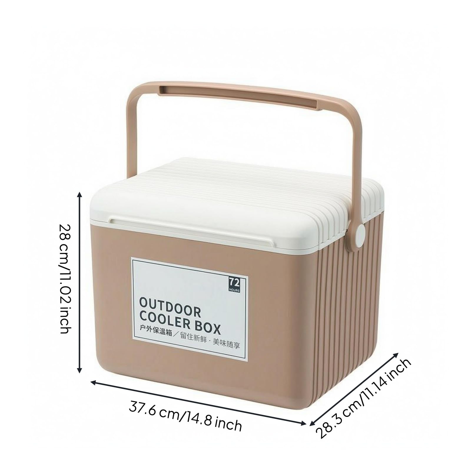 Borsa Frigo Isolata Contenitore Termico Ghiacciaia Portatile Scatola con Coperchio Sicuro E Manico Ad Arco Integrato in Adatta per Picnic Campeggio, Latte Di Cocco, 13L