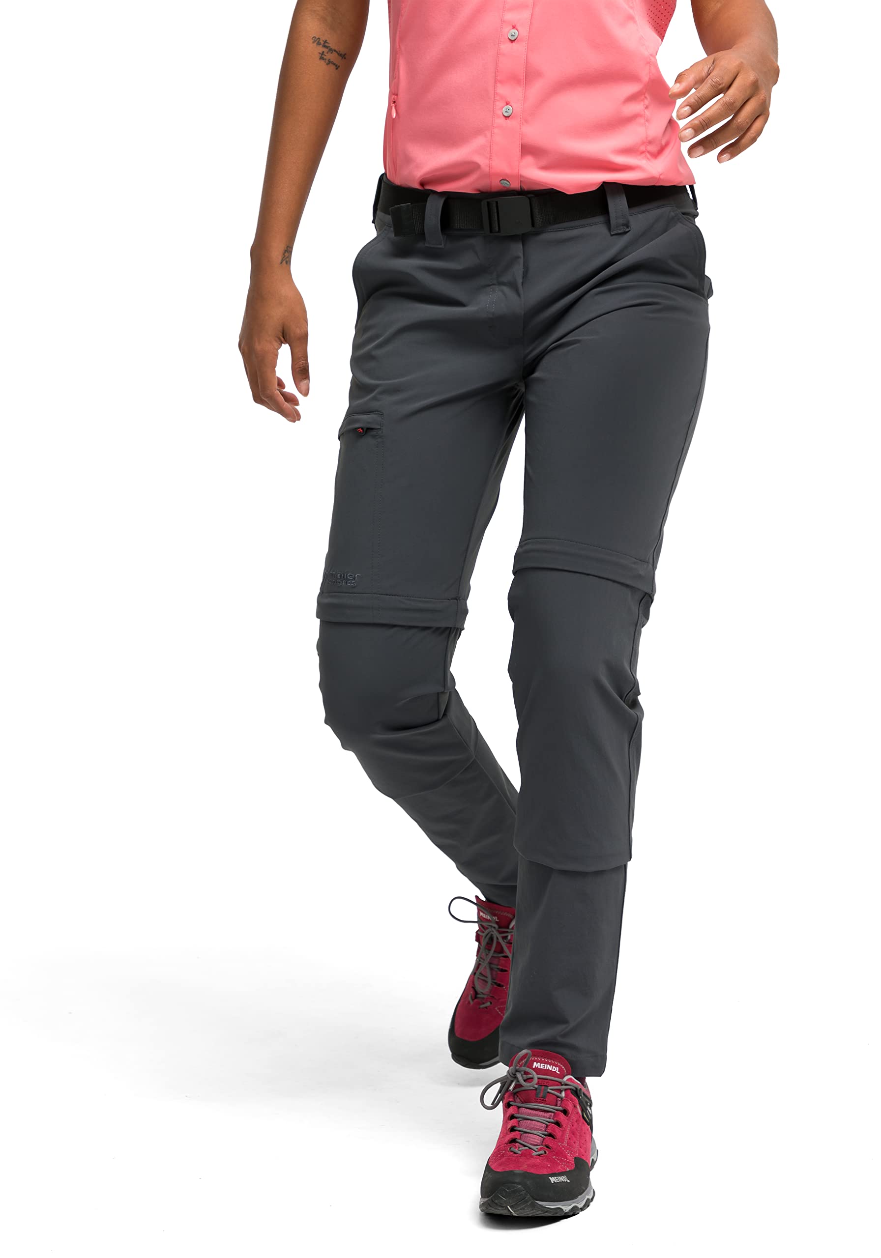 Maier Sports Inara Slim Zip, Damen Wanderhose, Wasserabweisende Hose für Trekking und Hiking, Enganliegender Schnitt, Zipp-Off-Funktion, PFC-frei, mSTRETCH pro 4 & Dryprotec