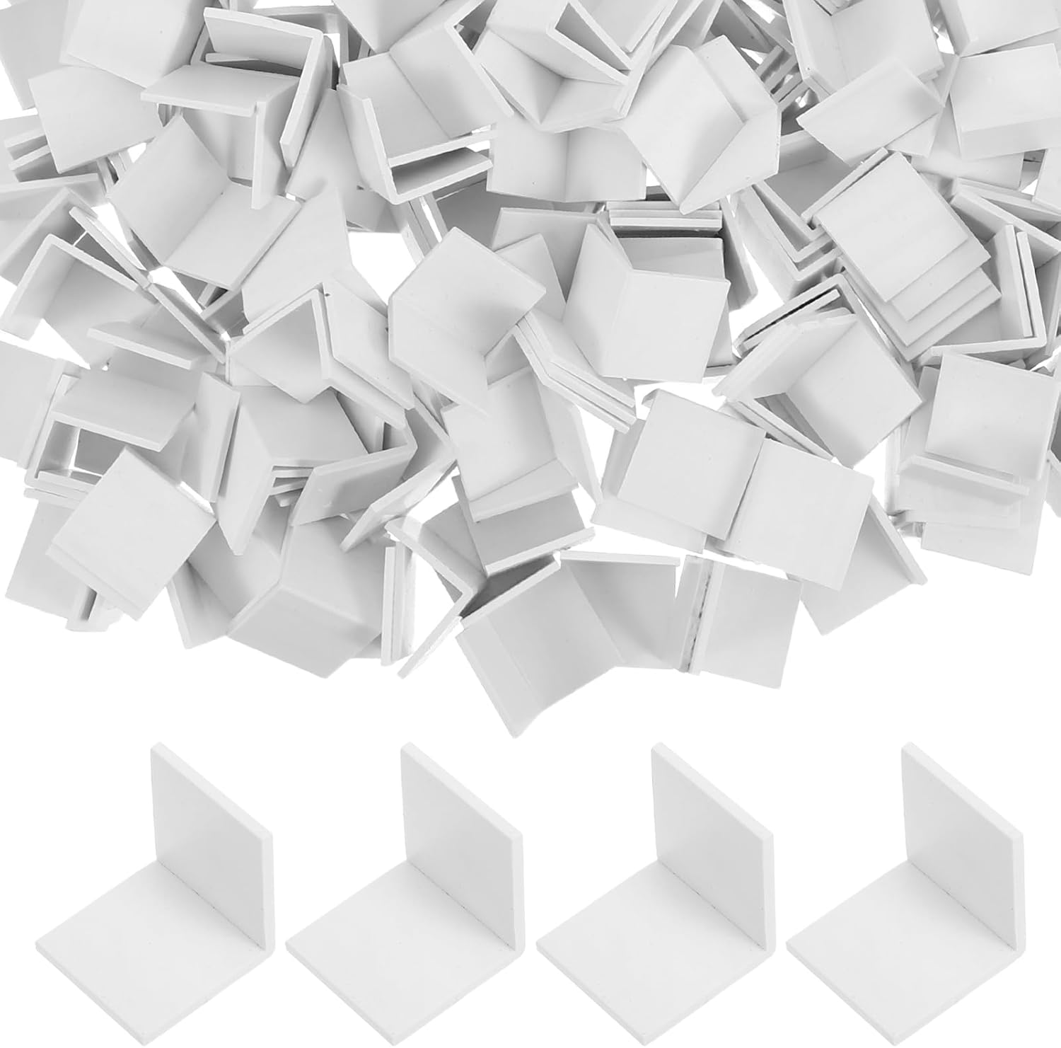 SHINEOFI 500pcs White Plastic Shipping Box Corner Guards 20mm X 20mm Impact-resistant Edge Protectors for Carton Packaging and Furniture Shipping Protection
