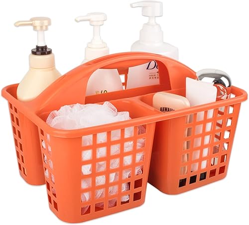 Miniatura 10 de JiatuA Cesta de ducha portátil con compartimentos, organizador de suministros de limpieza con asa, almacenamiento de plástico, contenedor de Negro