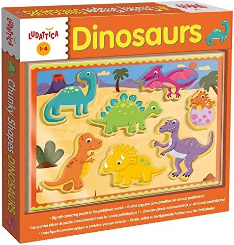 Lisciani 49912 – Dinosaurs, Wooden Puzzle