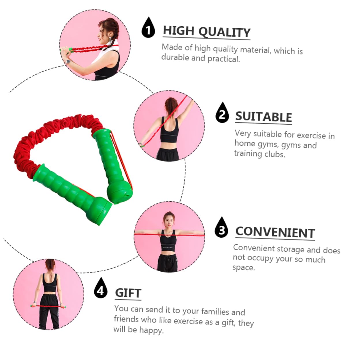 POPETPOP Estrattore Da Donna Formazione Flessibile Rinforzante Attrezzatura Da Palestra Per Casa Attrezzo Ginnico Per Donna Trainer Per Tirare Le Braccia Plastica Rosso