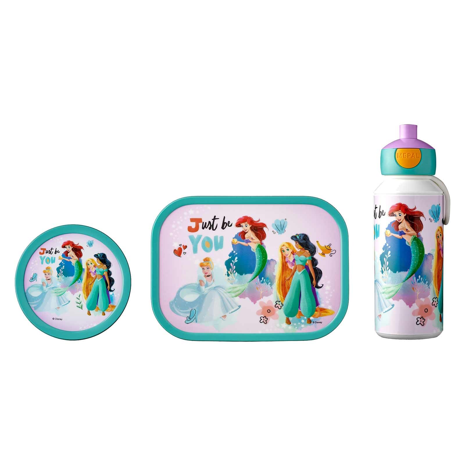 Mepal - Lunch-Set Campus - Lunchset f�r Kinder mit Pop-Up Trinkflasche, Lunch Box & Fruchtbox - Pausen-Set f�r die Schule oder Unterwegs - Sp�lmaschinenfest & BPA-frei - f�r Disney Princess