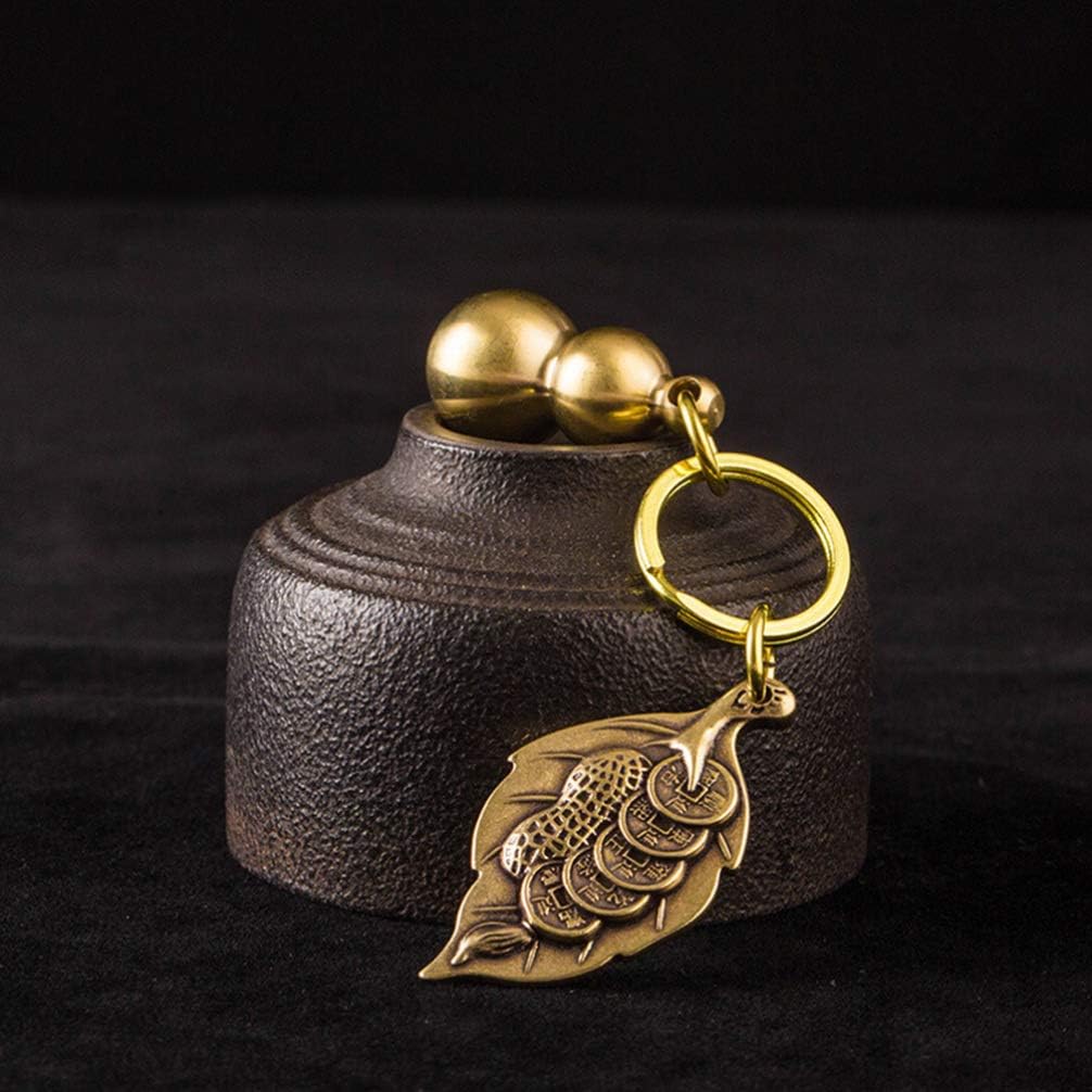 IMIKEYA Gourd Keychain Leaf Charm Keyring Pendant Feng Shui Wu Lou Keyring Chinese Hulu Wealth Keychain DIY Making Findings - Image 4