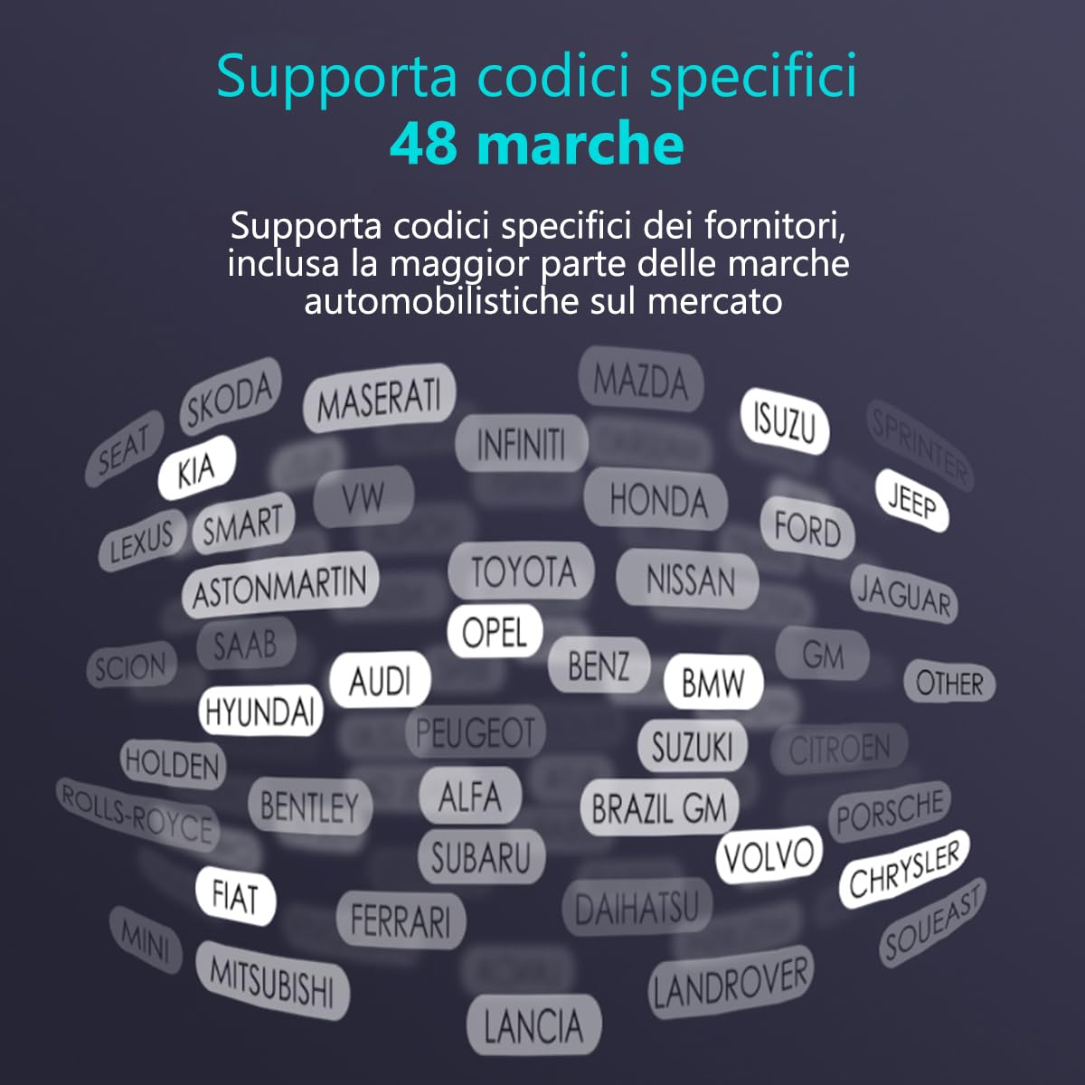 OBD2 Auto Diagnostica Bluetooth 5.4 35900 Code Banca Dati, Tester Scanner Obd2 in Italiano Code Lettore Scansione Strumento con IOS, Android Dispositivi - Adatto per Maggior Parte Auto