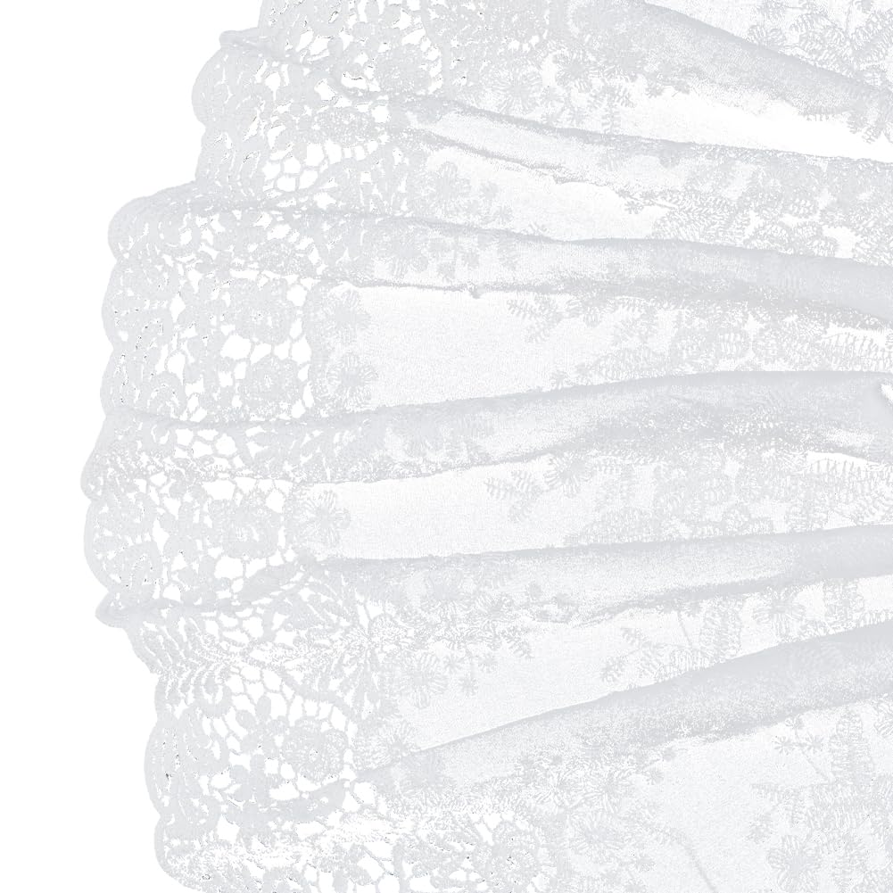 DICOSMETIC 3 Yards Cotton Eyelet Lace Trim White Cotton Floral Lace Trim 39.5cm/15.6" Embroidery Ruffle Lace Trim for Sewing Crafts Tablecloth Skirt Bedding Curtain Accessories