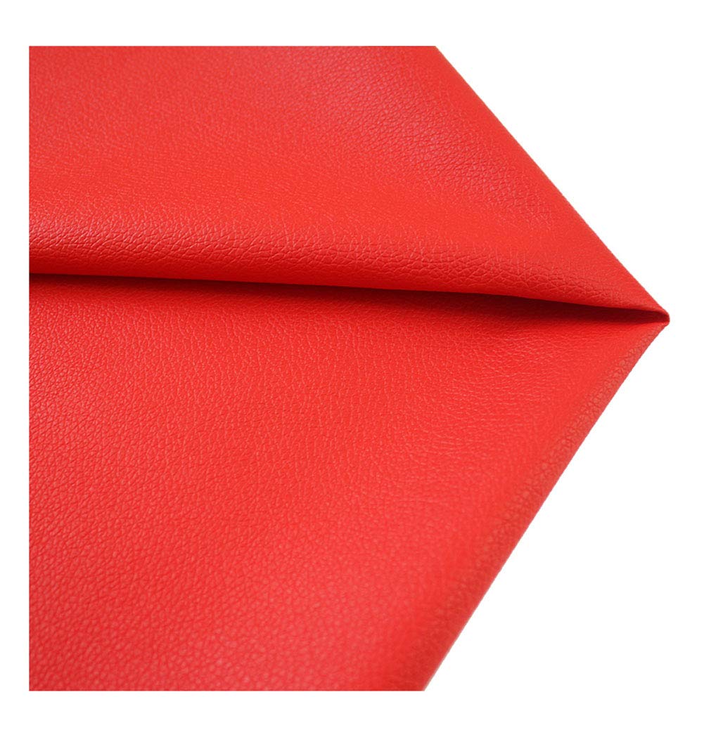 Tissu simili cuir à grain texturé vinyle rouge pour une tapisserie d'ameublement élégante