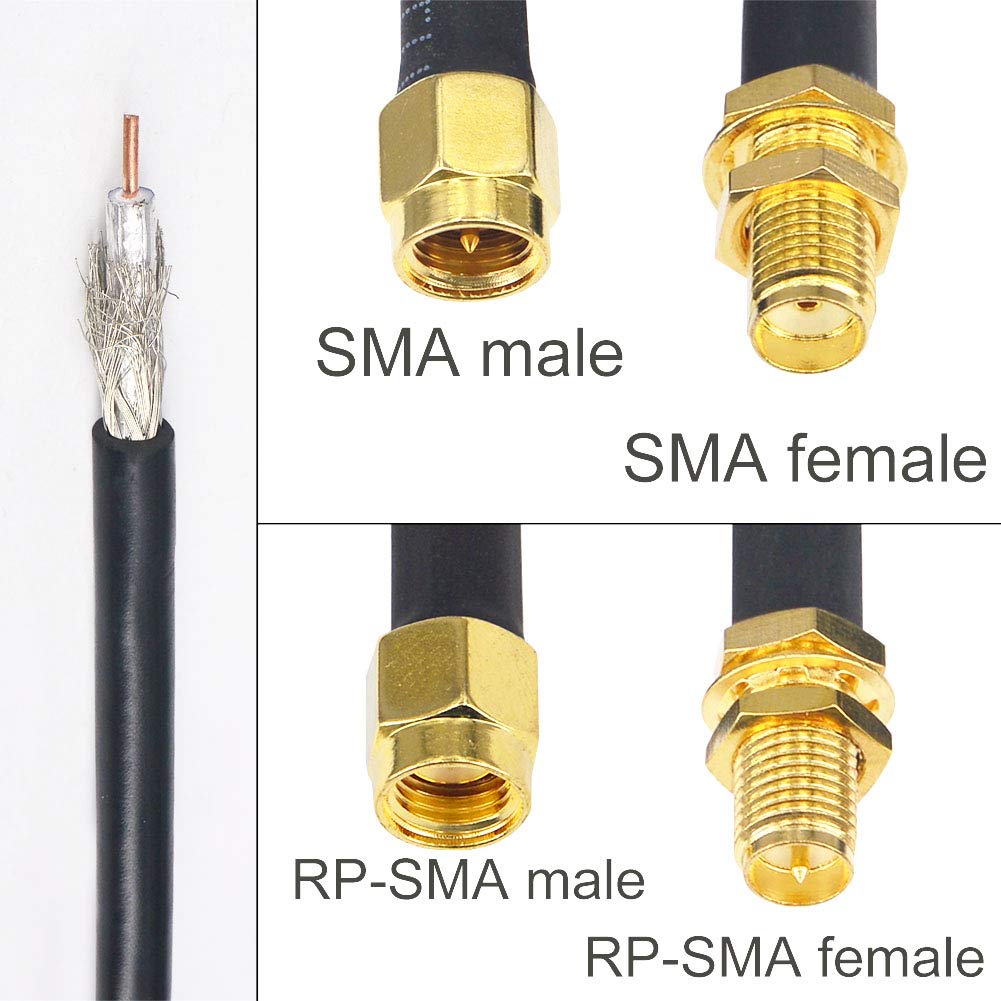 onelinkmore Low Loss Coaxial Extension Cable 50 Ohm SMA Male to Female Connector Pure Copper Coax Cables for 3G/4G/5G/LTE/ADS-B/Ham/GPS/WiFi/RF Radio to WiFi Antenna Extension (15M)