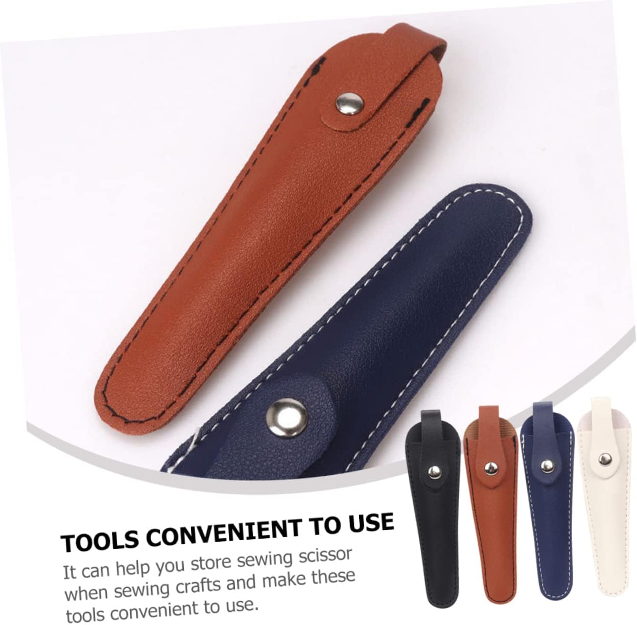 NUOBESTY 4pcs Set Scissor Cover Bag Scissor Protection Cover Protective Tool Tip Protectors Storage Bag Leather Protection
