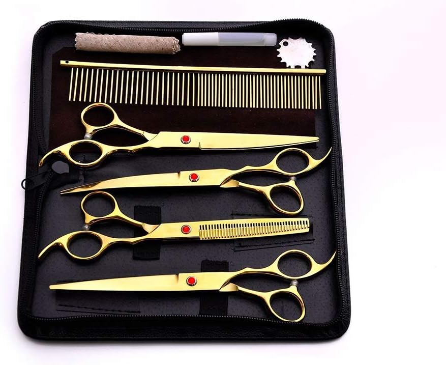 7-Inch Japan 440c Titanium Professional Hair Cutting Scissors for Hairdressers - Barber Shop Supplies