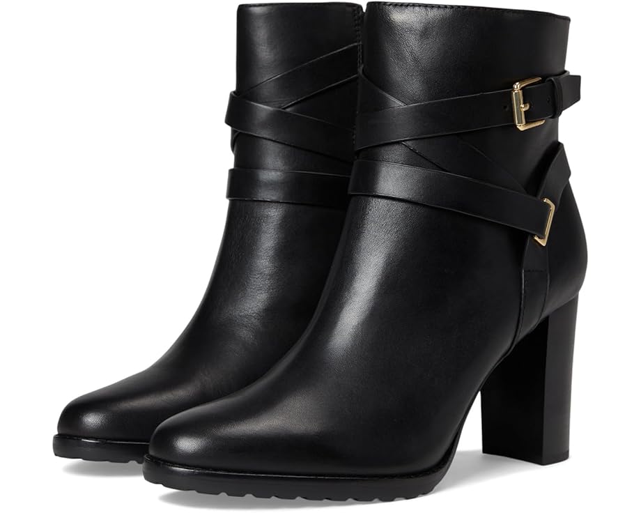 Lauren Ralph Lauren Collins Burnished Leather Bootie Heel - Pair View