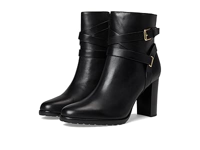 Lauren Ralph Lauren Collins Burnished Leather Bootie Heel Women