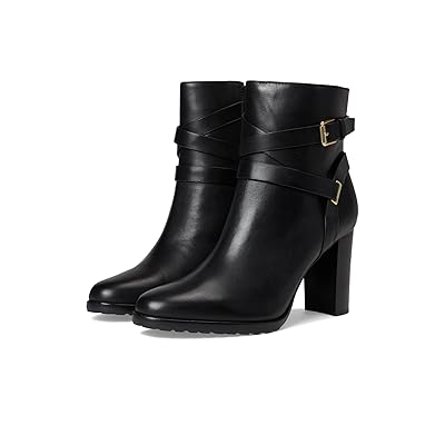 Lauren Ralph Lauren Collins Burnished Leather Bootie Heel Women