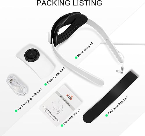 Miniatura 6 de BUSQUEDA Elite Strap with Dual Magnetic Battery Pack for MetaOculus Quest 2,Twin Replaceable Battery Combo 6000mAh x2 VR Power,